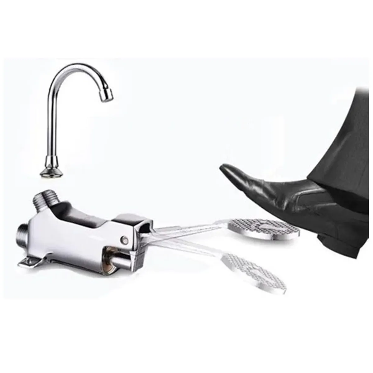 HYDRO - Valvula pedal con Griferia para lavatorio baño y más