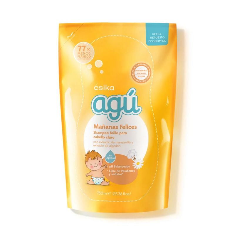 ESIKA - Shampoo Agú Repuesto Mañanas Felices Manzanilla y Algodon 750ml