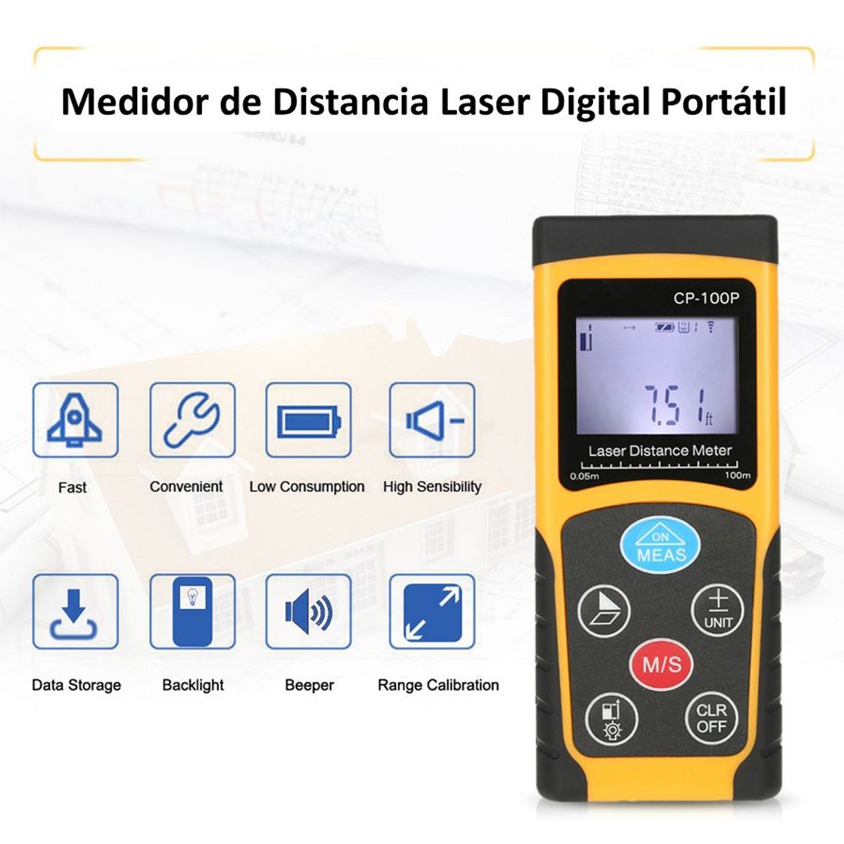 GENERICO - Medidor De Distancia Laser 100m CP-100P
