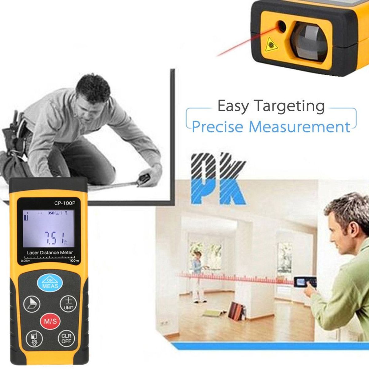 GENERICO - Medidor De Distancia Laser 100m CP-100P