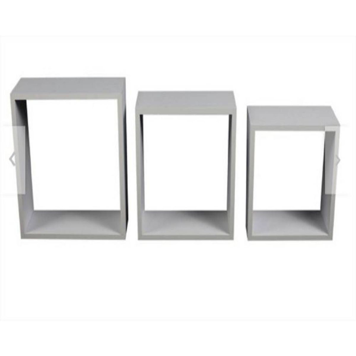 GENERICO - Set de 3 Repisas Decorativas Tipo Cubo MDF Blanco