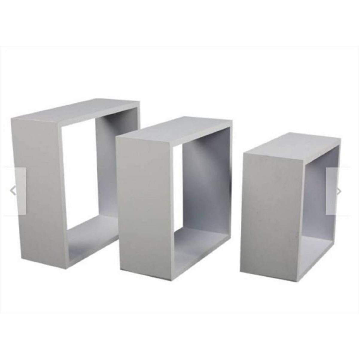 GENERICO - Set de 3 Repisas Decorativas Tipo Cubo MDF Blanco