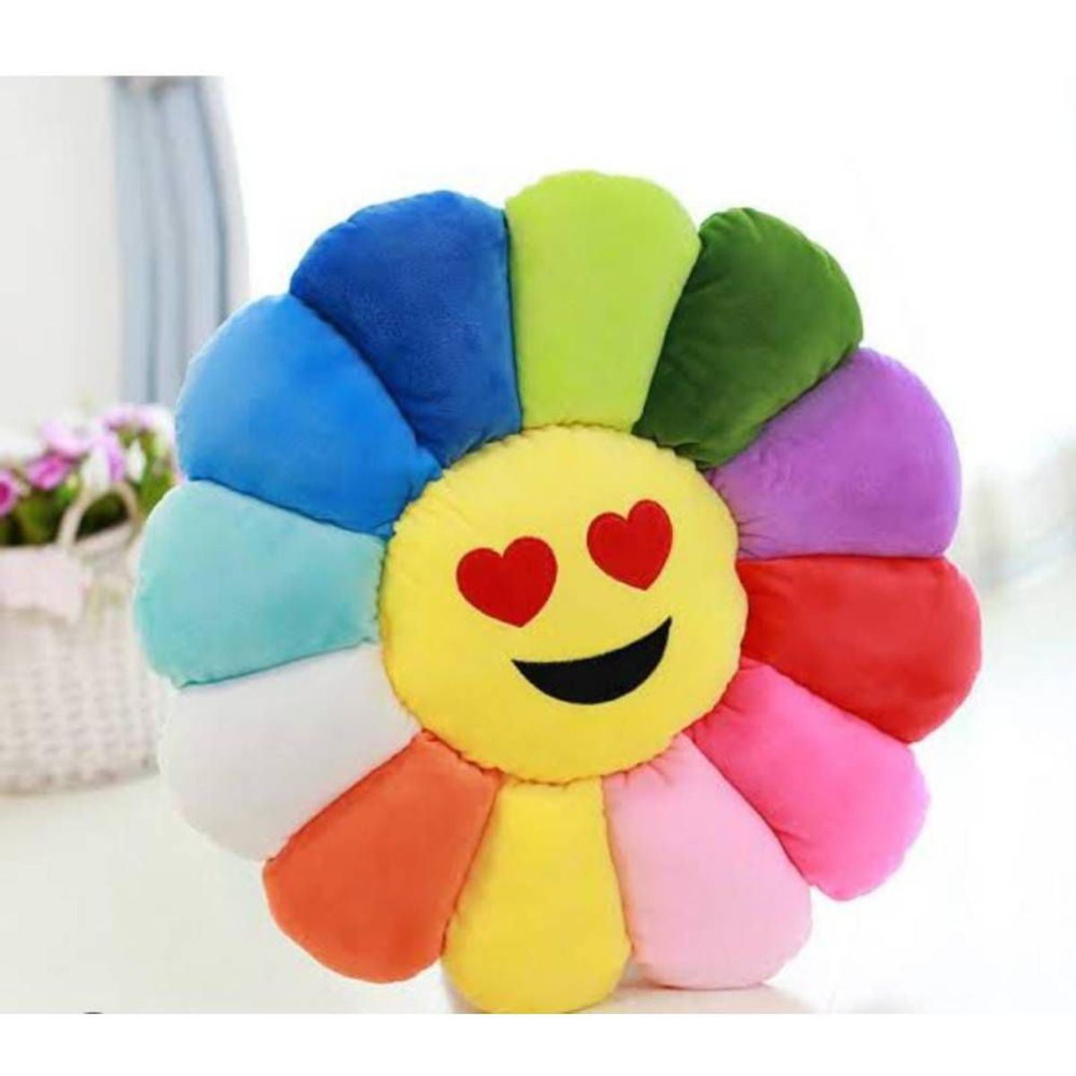 GENERICO - Cojin 45cm Girasol Emojis Enamorado Besito Picaro Lengua