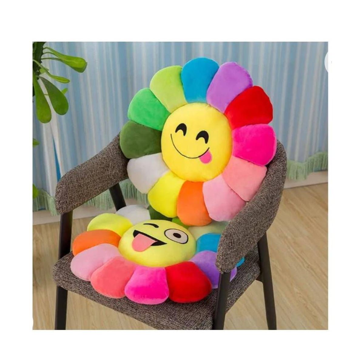 GENERICO - Cojin 45cm Girasol Emojis Enamorado Besito Picaro Lengua