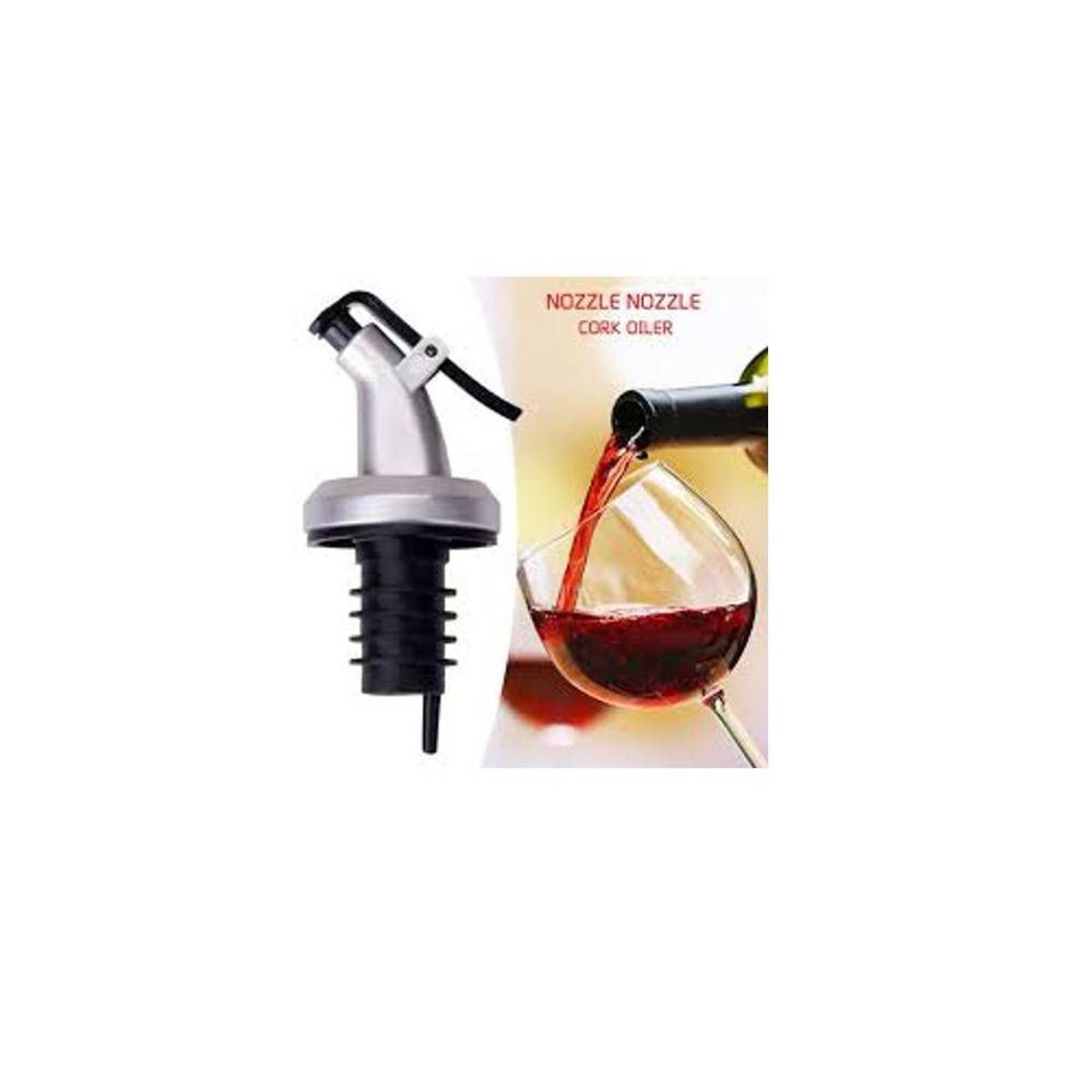 GENERICO - Tapon Corcho Vertedor  Plastico Para Botellas de Vino Aceite Otros