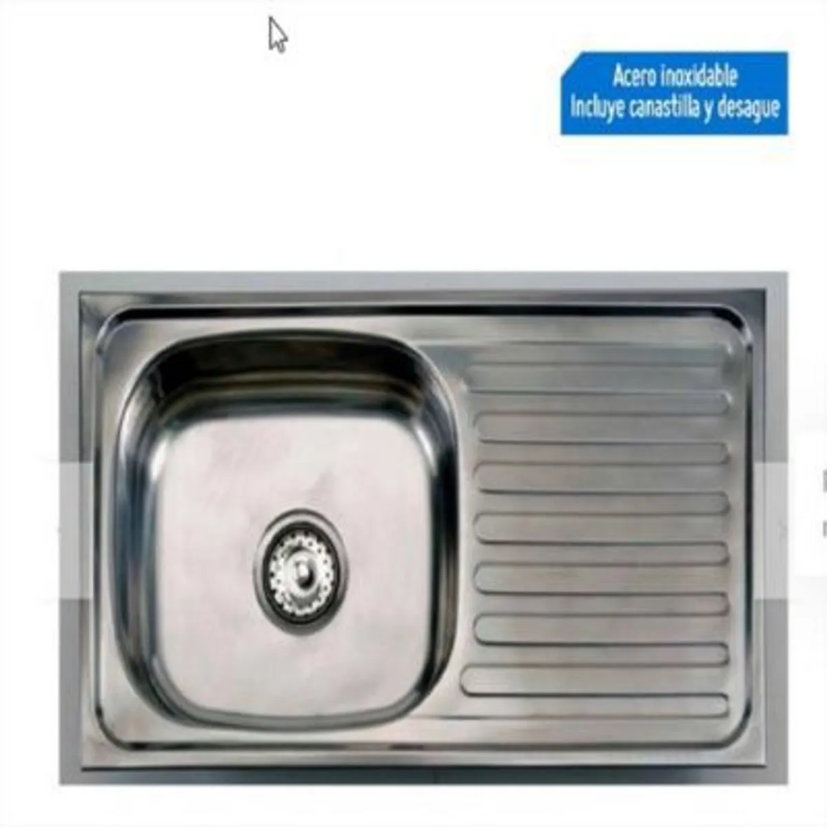 GENERICO - Lavadero Lavaplatos Acero Inoxidable 1 poza con escurridero 75 cm