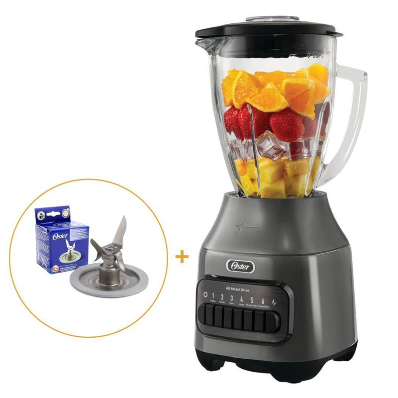 OSTER - Licuadora Oster 6 velocidades más pulso + Cuchilla 4 Aspas