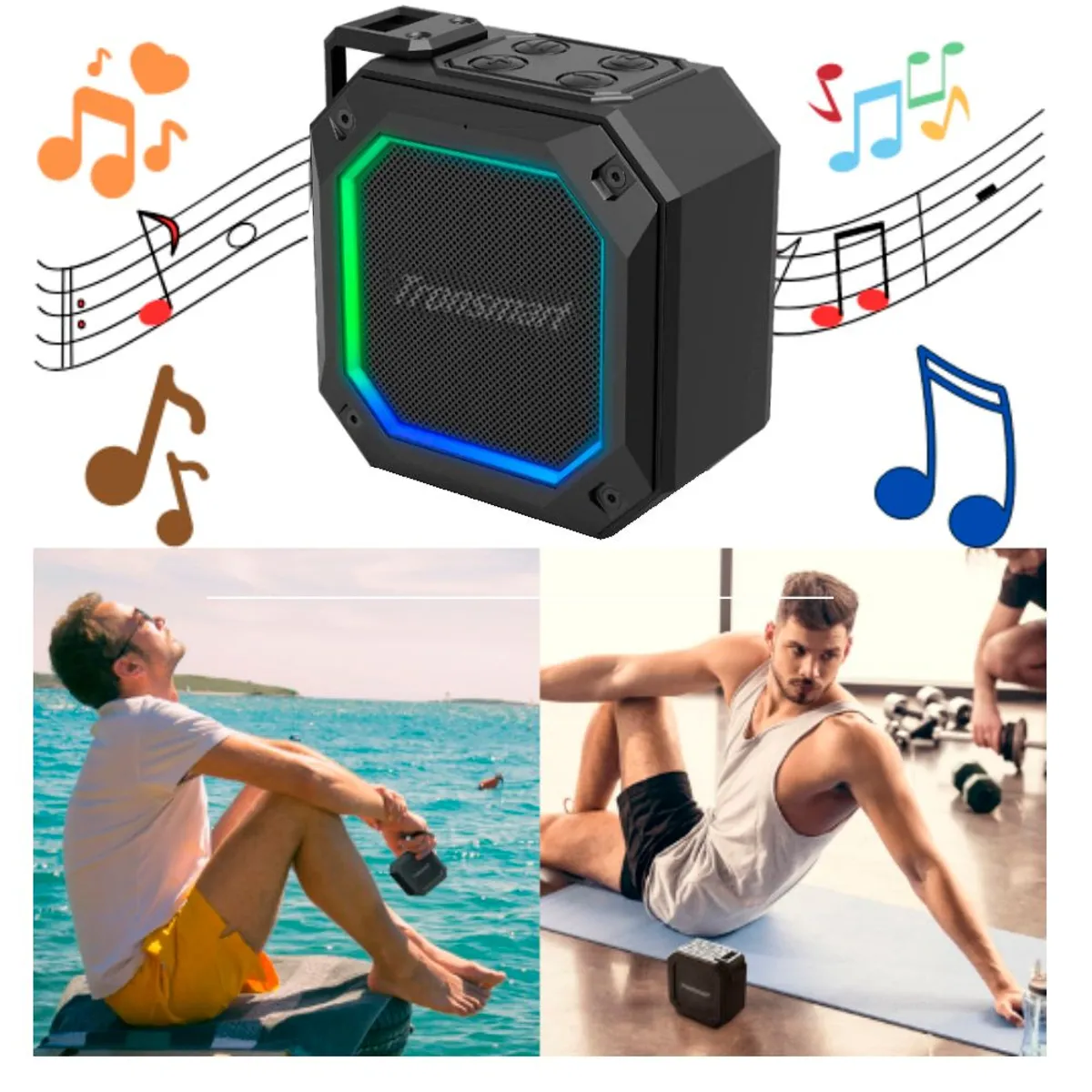 TRONSMART - Parlante Acuatico Tronsmart Groove 2 Equipo Sonido Bluetooth Luces RGB