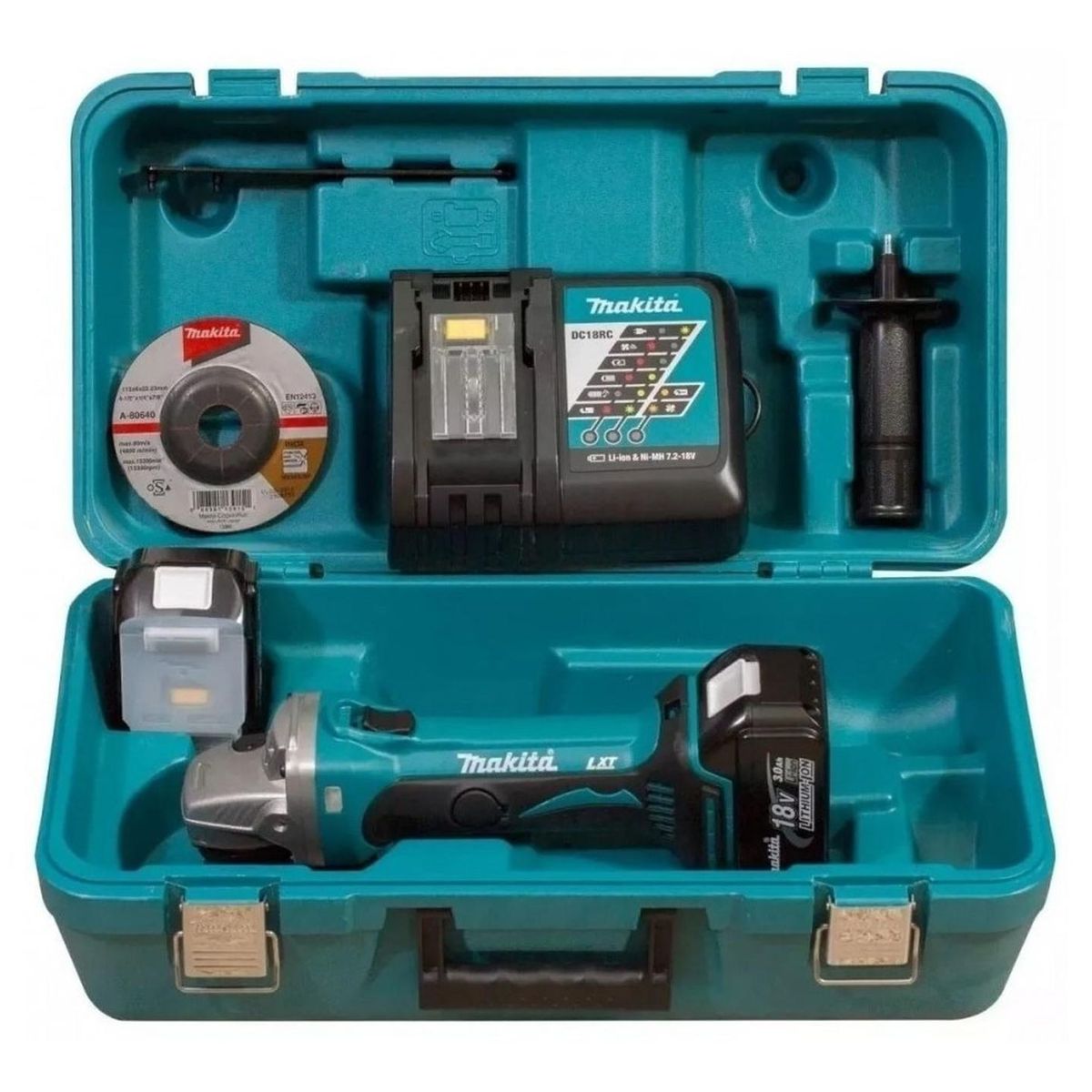 MAKITA - Amoladora Angular 4 1/2'' 18V LXT Inc 2 Bat y Carg Makita DGA452RFE