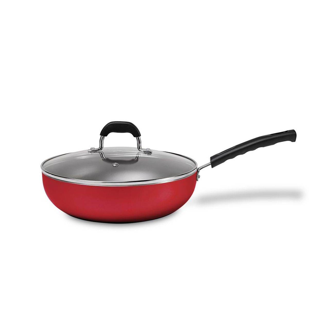 BRINOX - Wok Con Tapa 28cm 4.1L Brinox Saffron Rojo