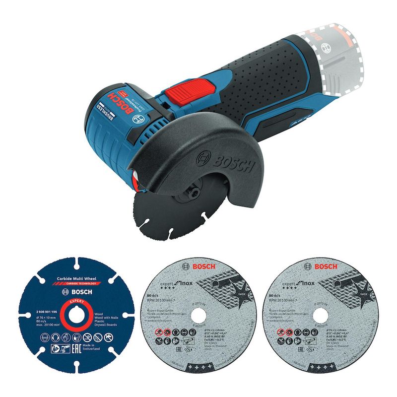 BOSCH - Amoladora Angular 3 12V Brushless Baretool Bosch GWS 12V-76