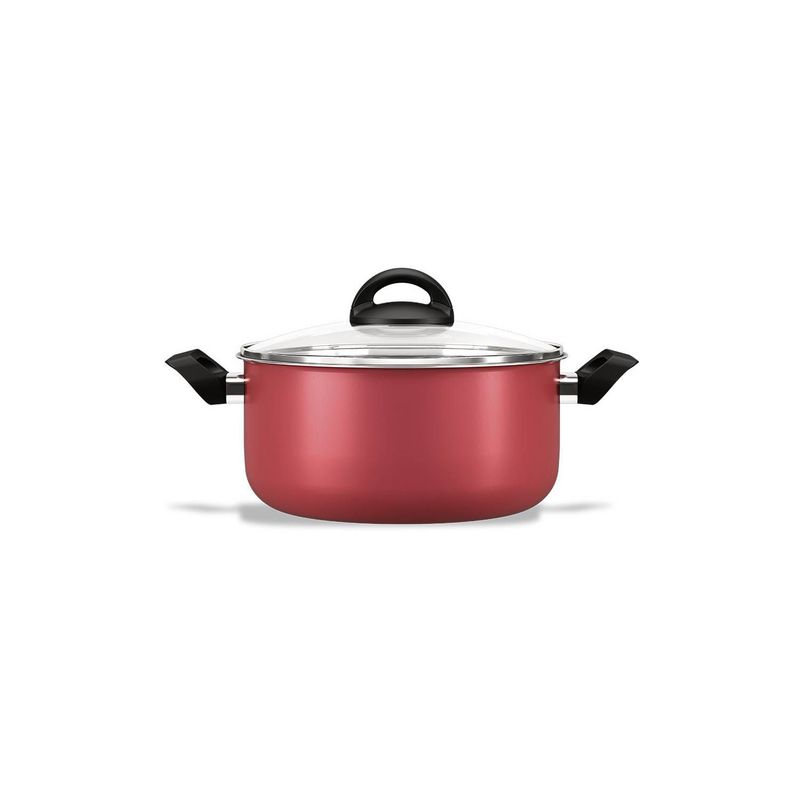 BRINOX - Cacerola Con Tapa 22cm 3.5L Brinox Maple Rojo