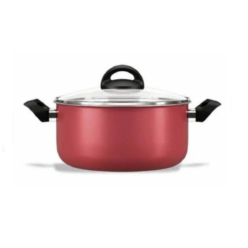 BRINOX - Cacerola Con Tapa 24cm 4.5L Brinox Maple Rojo