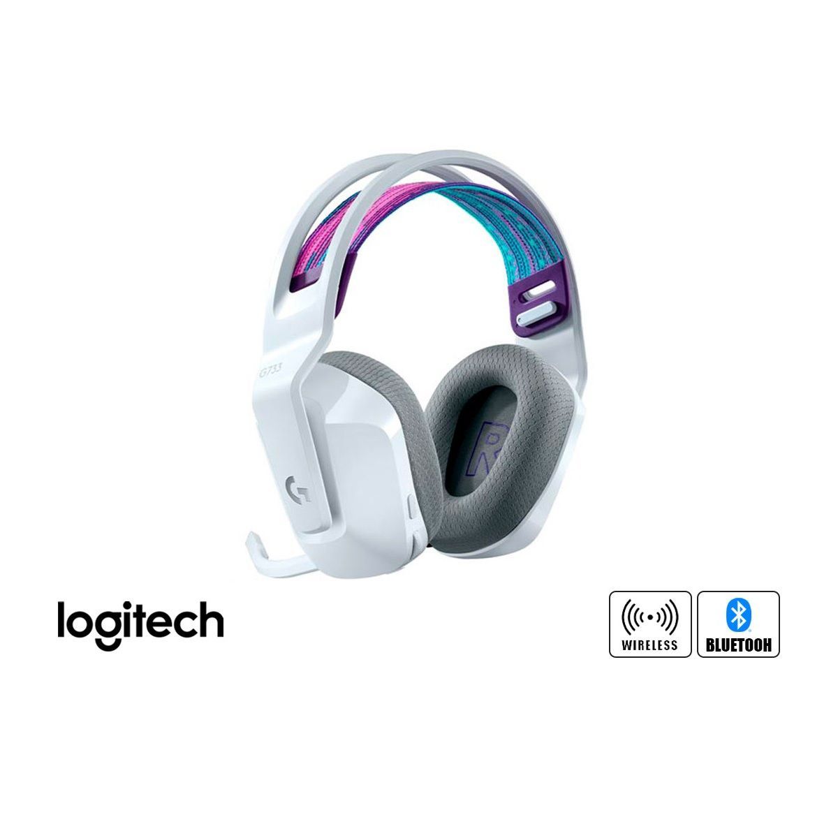 LOGITECH - Audífonos Gamer Logitech G733 Wireless LightSpeed 7.1 surround Blanco