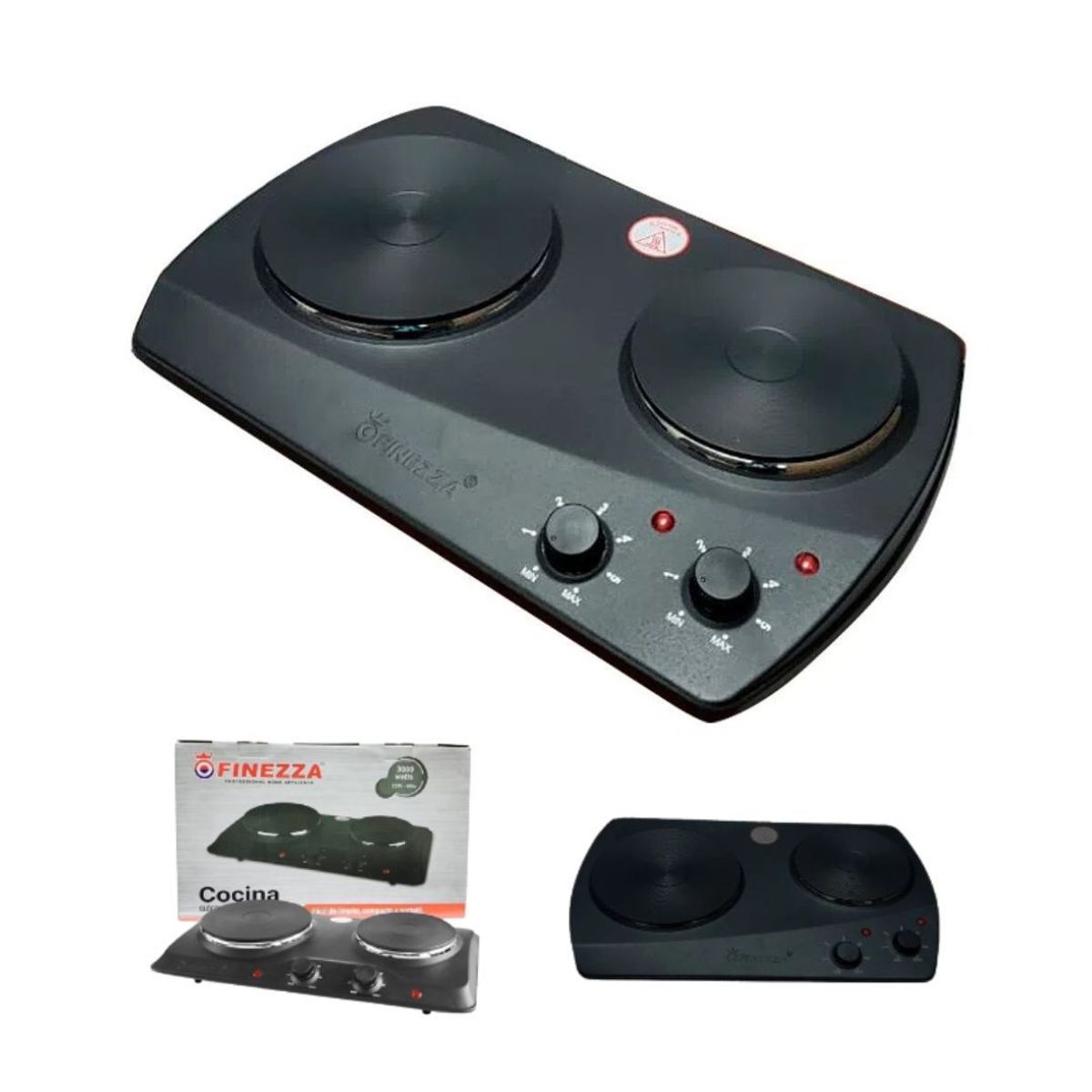 FINEZZA - Cocina Eléctrica de 2 Hornillas Finezza