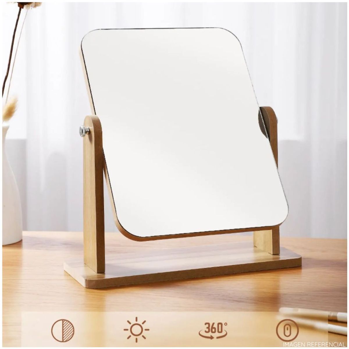 INSPIRA MARKET - Espejo de bambu elegante