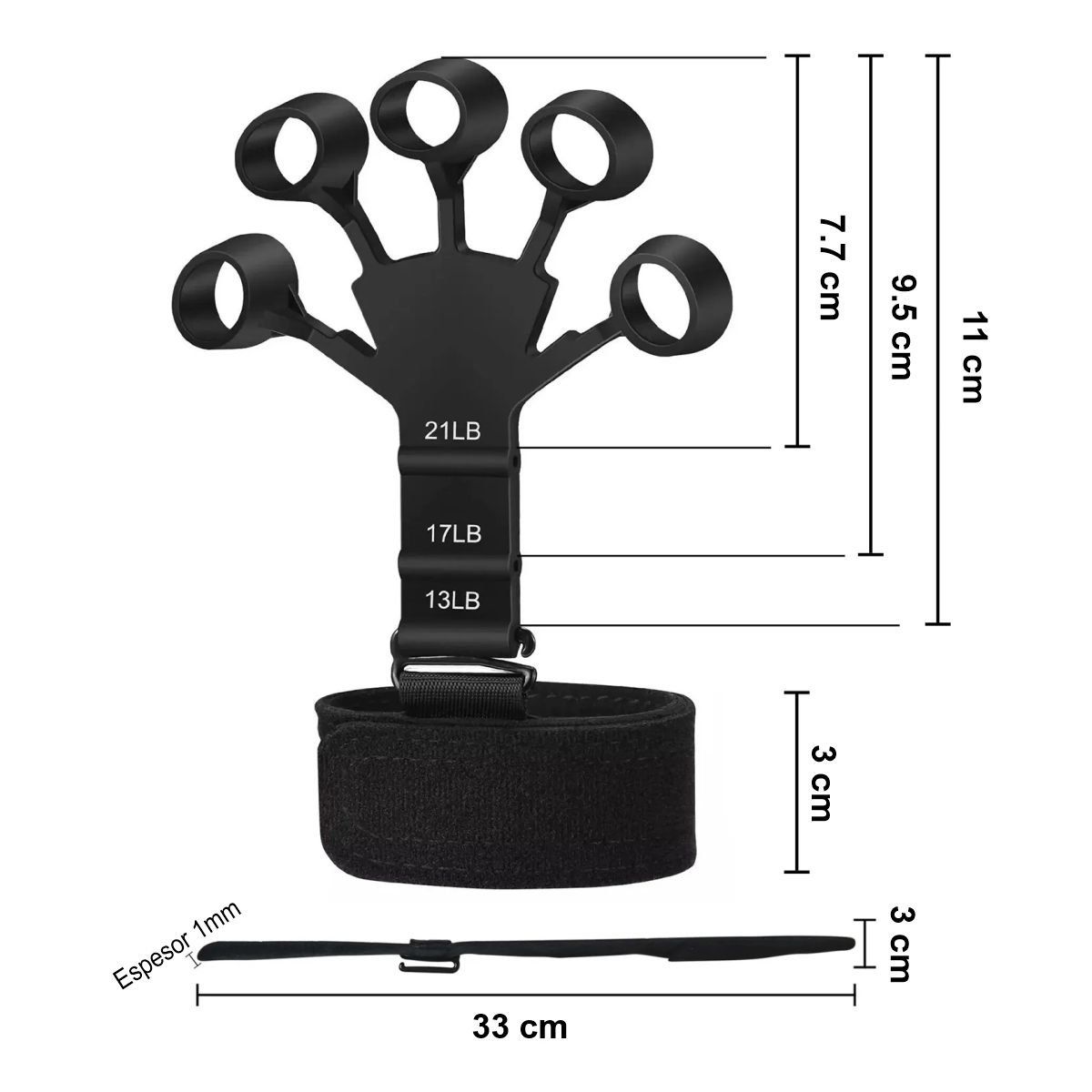 GENERICO - Ejercitador de Dedos y Antebrazo o Finger Grip Pesado