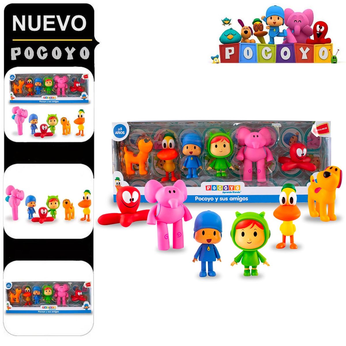 POCOYO - Set de Figuras Articulables Pocoyo y sus Amigos 6pcs