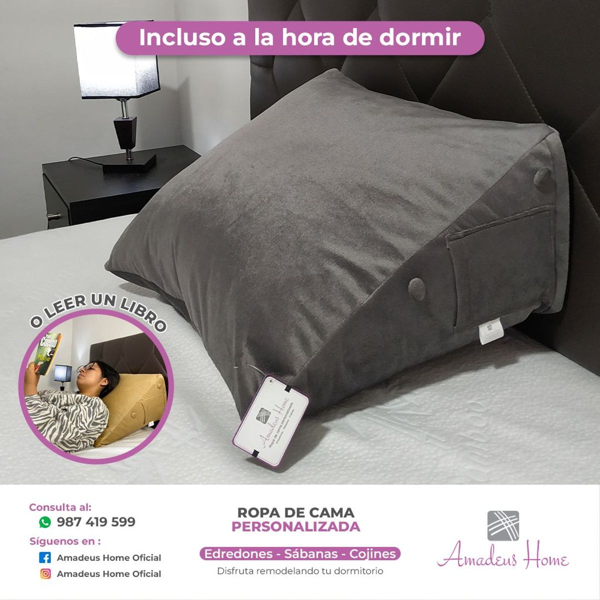 AMADEUS HOME - Cojín Anatómico para Espalda ¡Regulable en diferentes posiciones