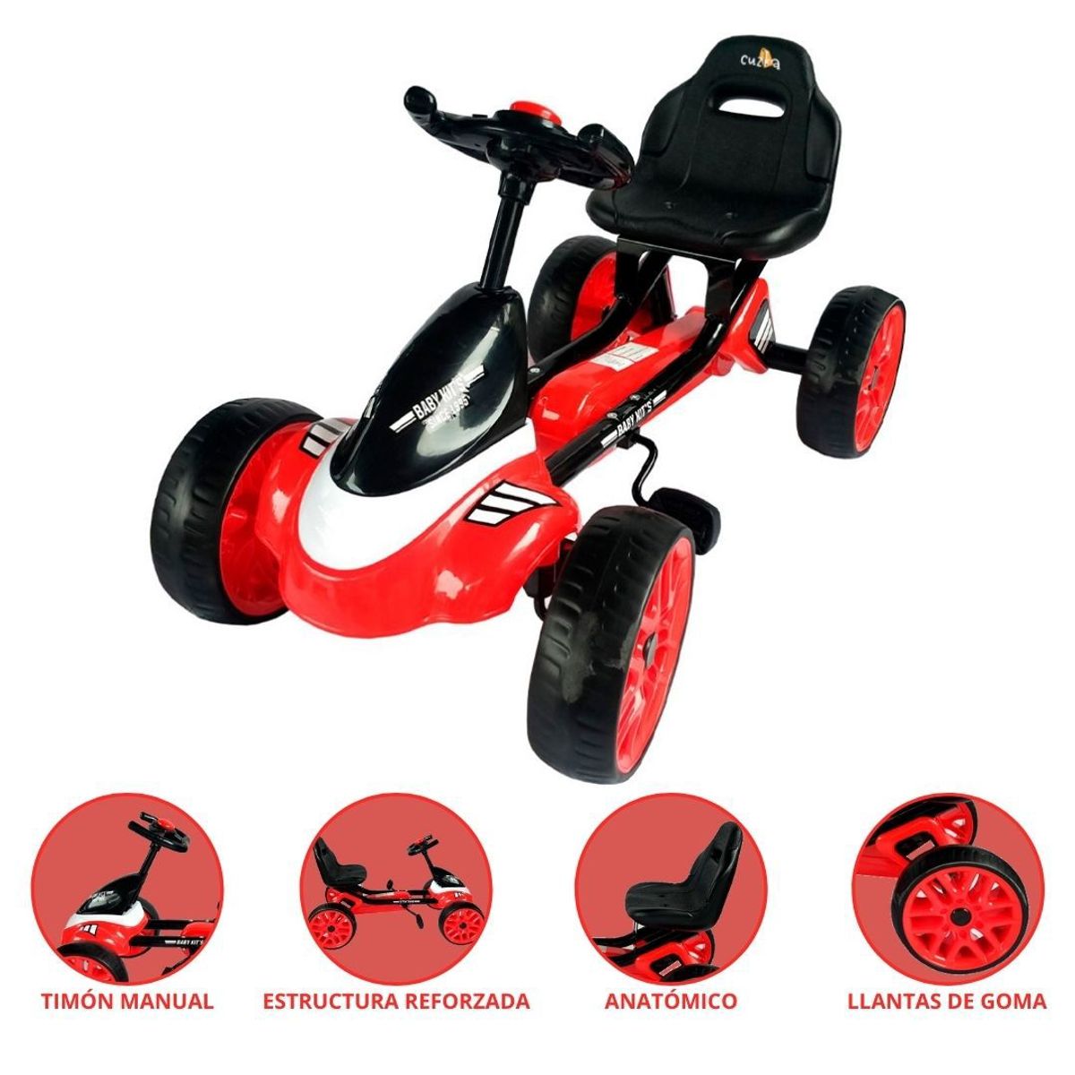 BABY KITS - Carro a Pedal GO KART para Niños «CORSA» Red