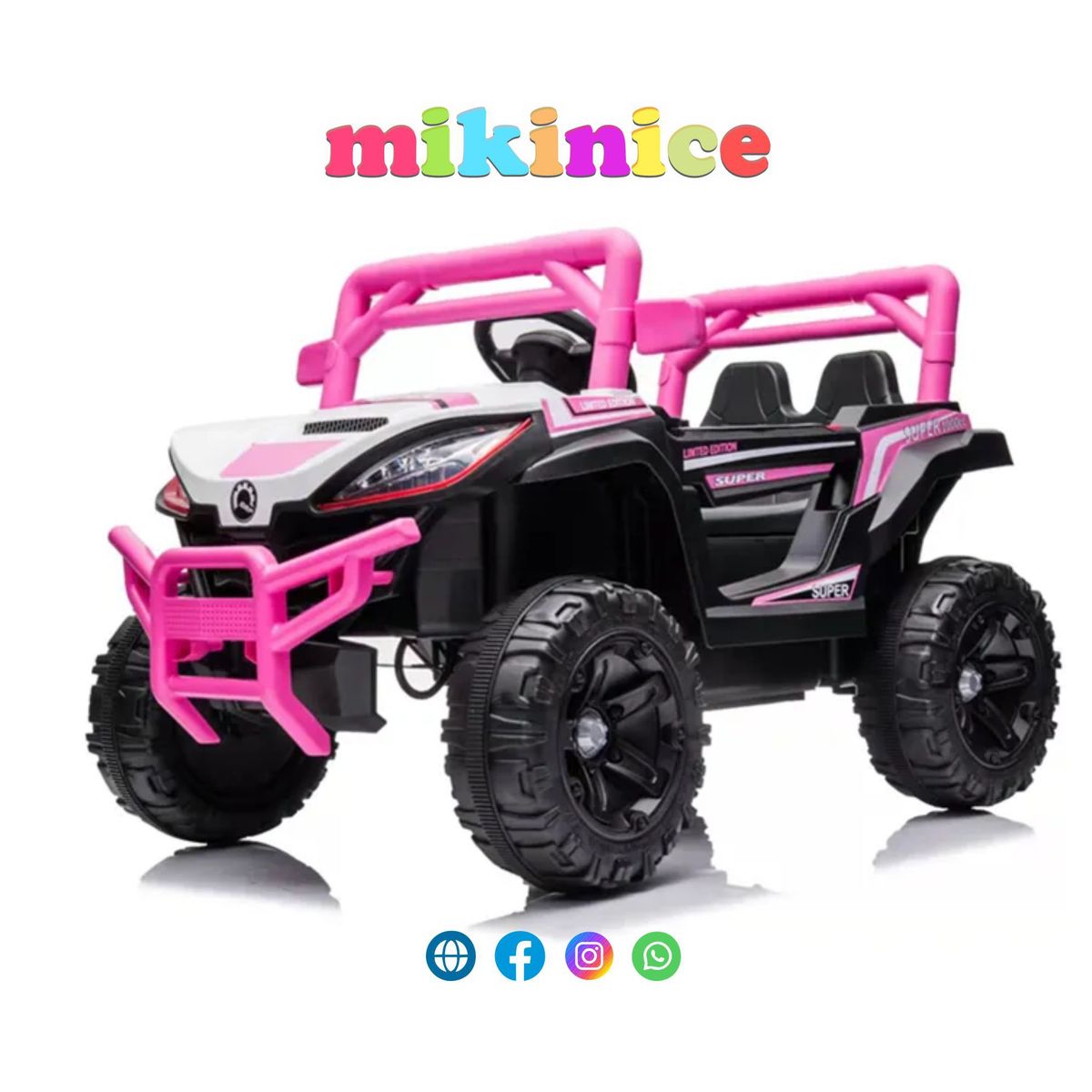 GENERICO - Camioneta todo terreno 12V con luces música y control remoto