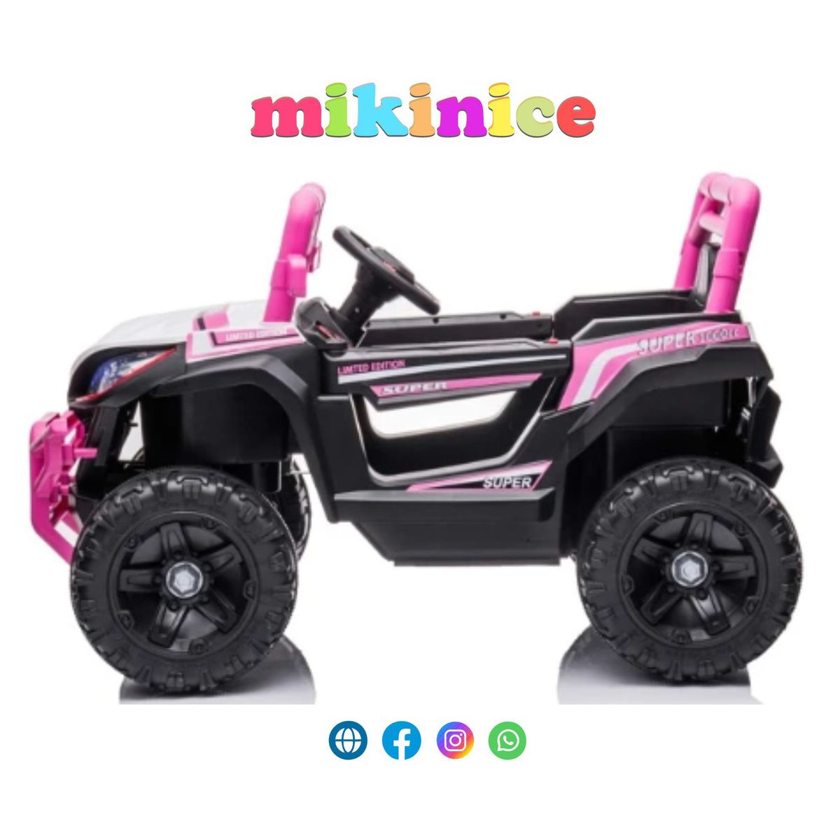 GENERICO - Camioneta todo terreno 12V con luces música y control remoto