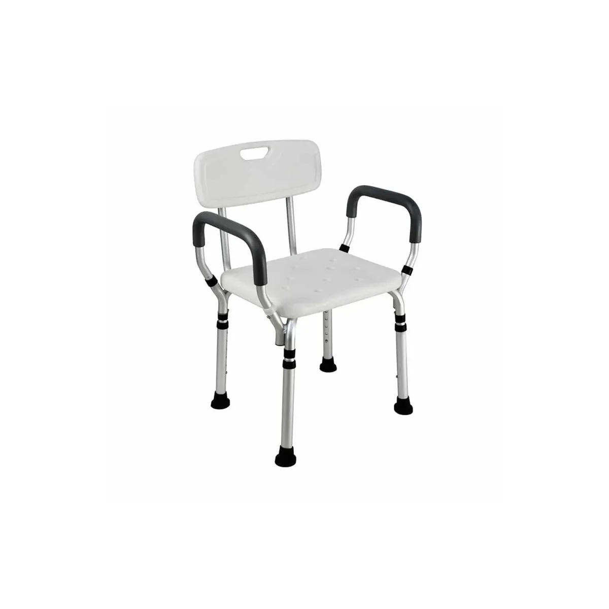 GENERICO - Silla de Ducha con Apoya Brazos de Aluminio para Baño