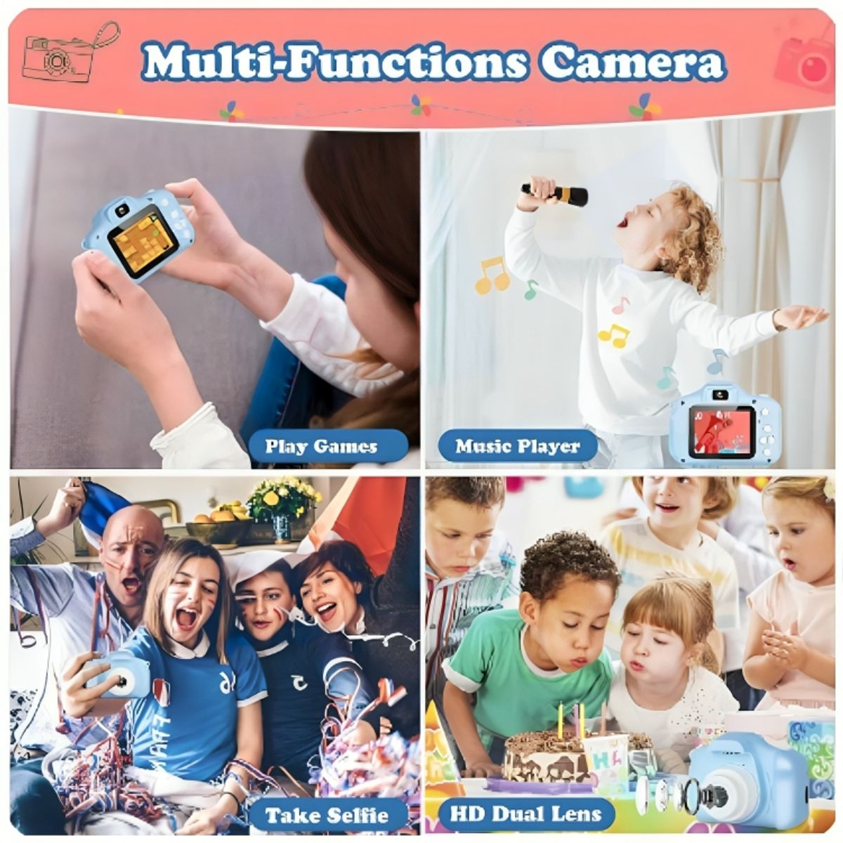 GENERICO - Mini Cámara Digital Recargable para Niños Color Verde