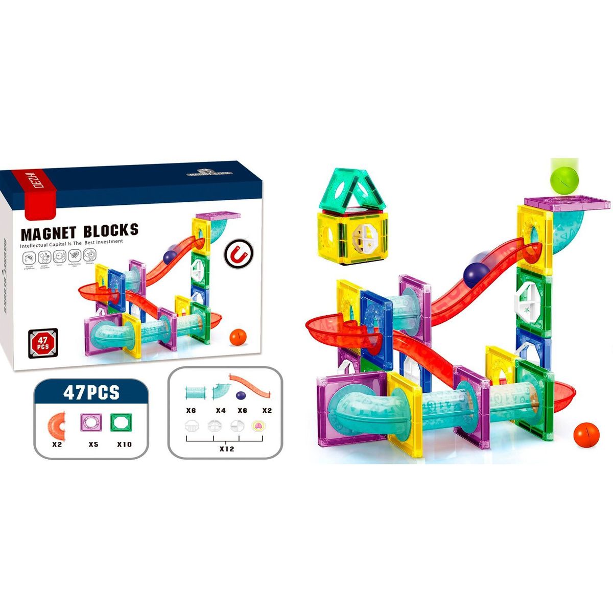 OEM - Juego Bloques Magnéticos Estimulación Niños 47 PCS