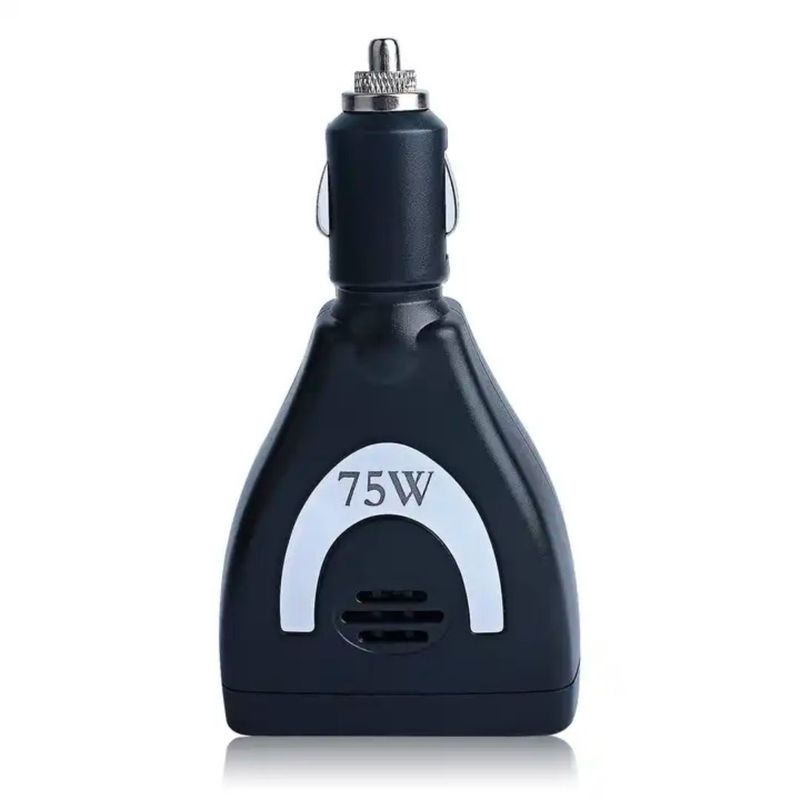 SEISA - Inversor de Corriente Portatil de Carro 75W 12V a 220V DY-75