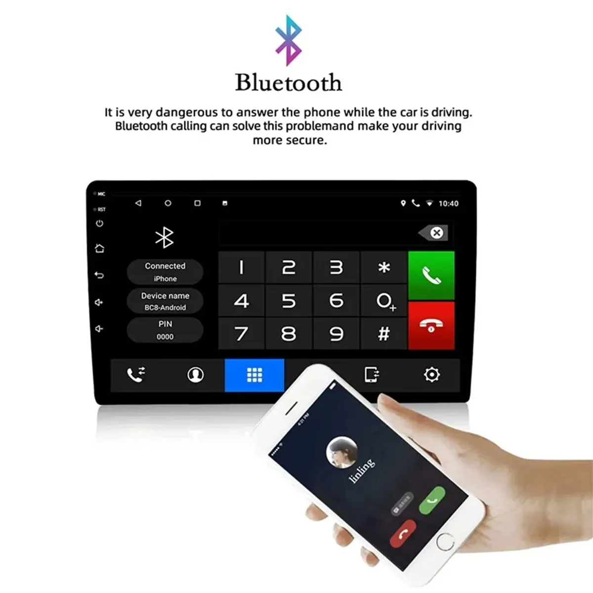 GENERICO - Autoradio Android 13 Full Touch apps 2Gb Ram y 32Gb Room 9 Pulgadas