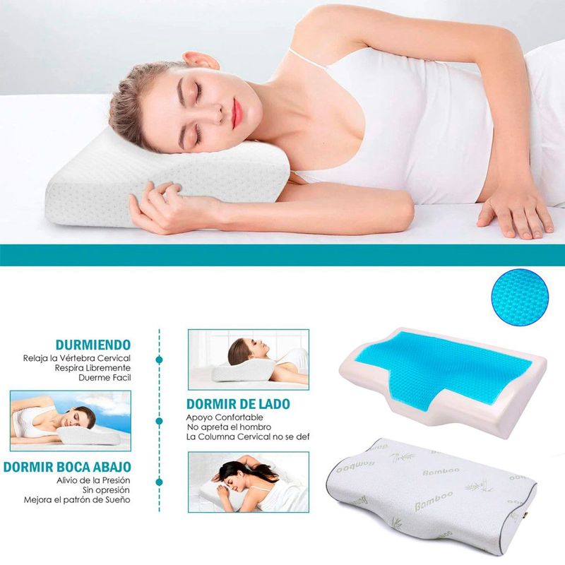 GENERICO - Almohada Cervical Memory Foam con Gel.