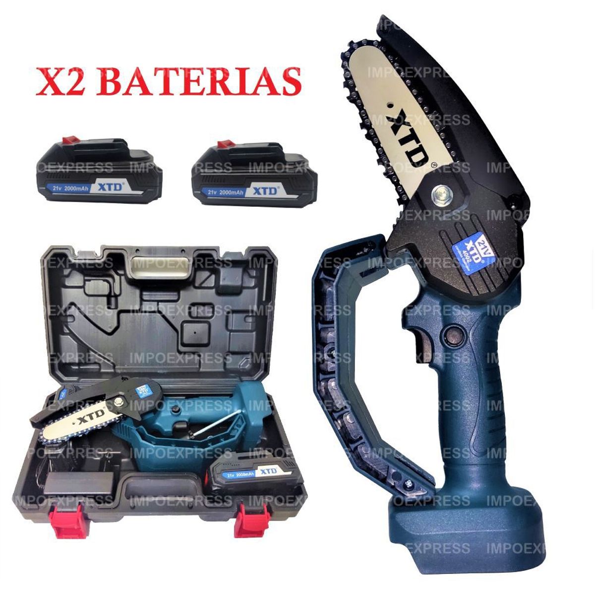 XTD - Mini Moto Sierra Inalámbrica Cadena Batería Recargable