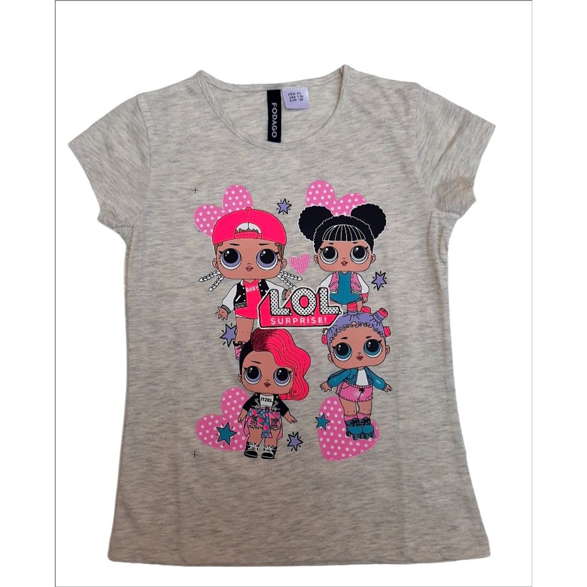 FODAGO - Polo niña manga corta Lol Banda - Beige