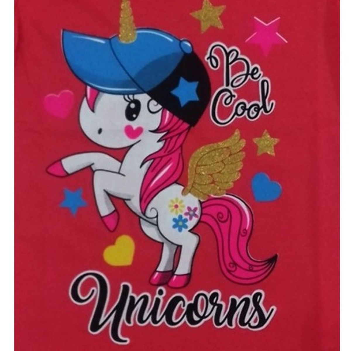 FODAGO - Polo niña manga corta Unicornio 2 - Rojo.