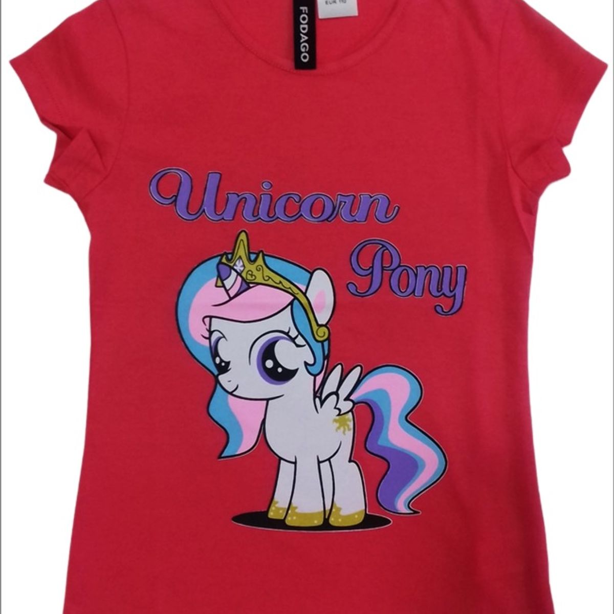 FODAGO - Polo niña manga corta Unicornio 3 - Rojo.