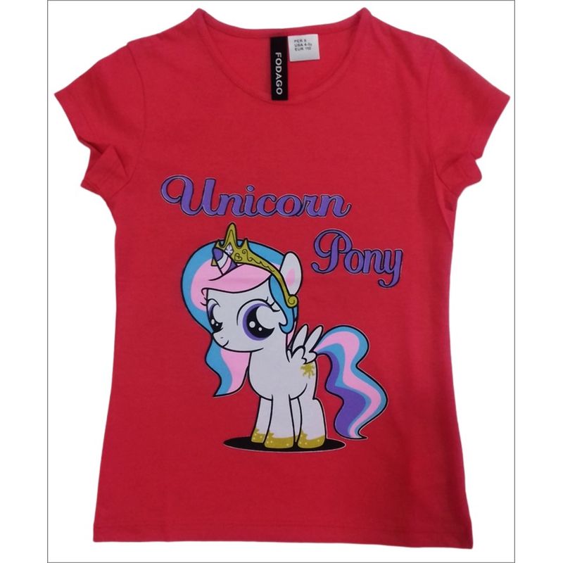 FODAGO - Polo niña manga corta Unicornio 3 - Rojo.