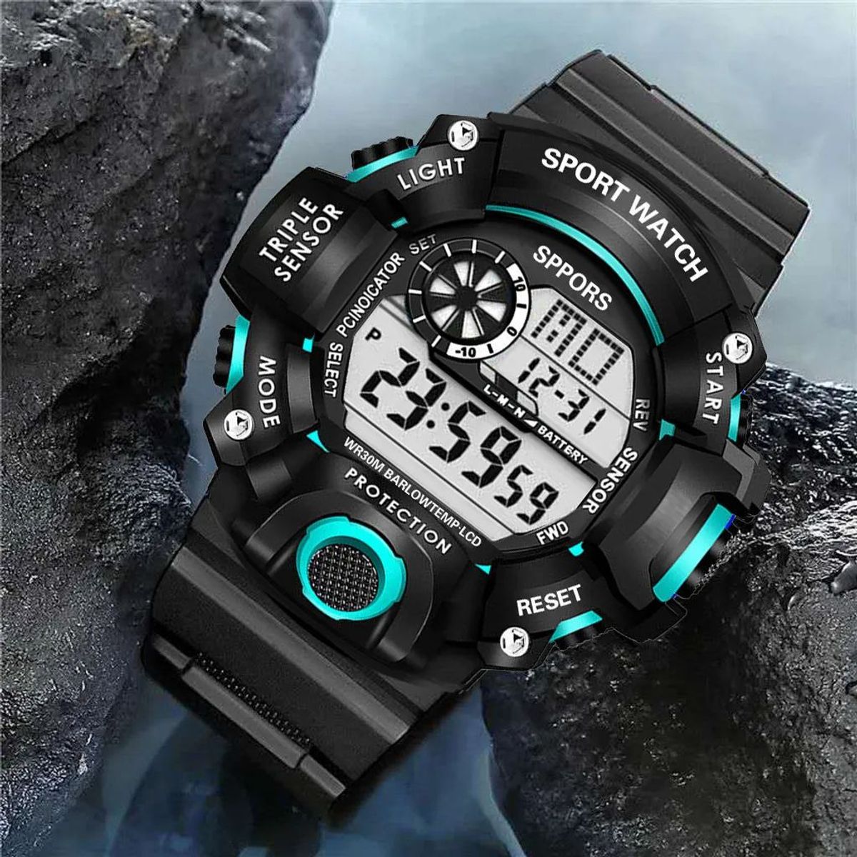 GENERICO - Reloj YIKAZE Digital Hombre LED Deportivo Multifunción Regalo Genieka