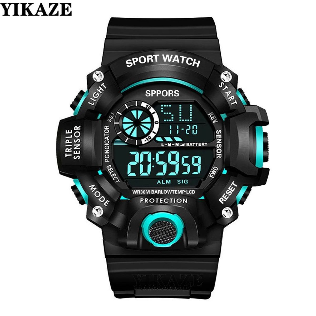 GENERICO - Reloj YIKAZE Digital Hombre LED Deportivo Multifunción Regalo Genieka