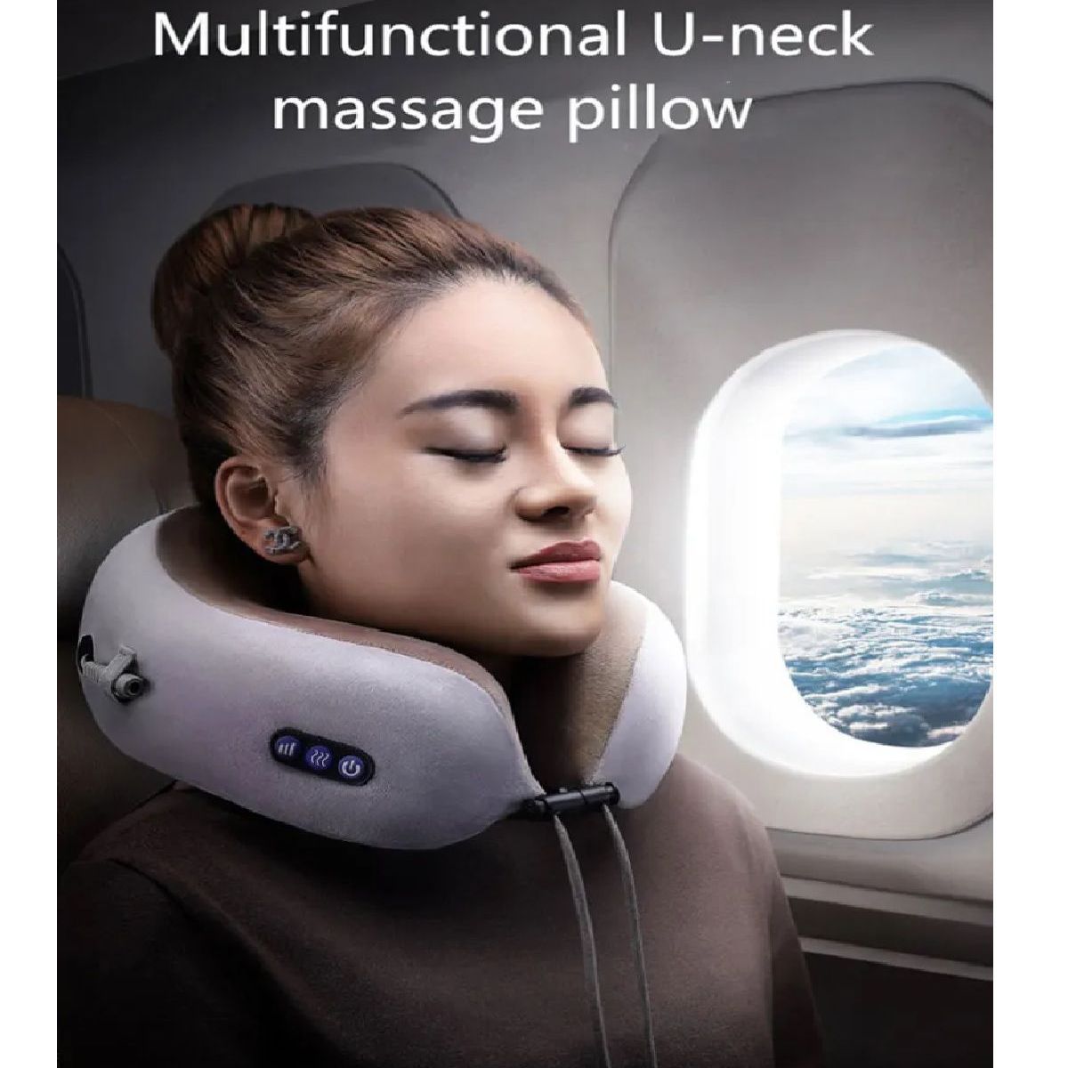 GENERICO - Almohada Masajeador Cuello Espalda Cuerpo para Avion  Auto Recargable