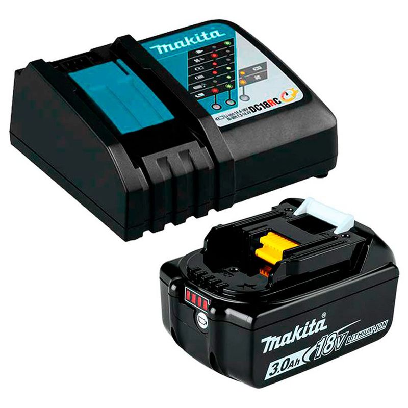 MAKITA - Kit Set Makita 18V Bateria 3Ah BL1830B  Cargador Rápido DC18RC