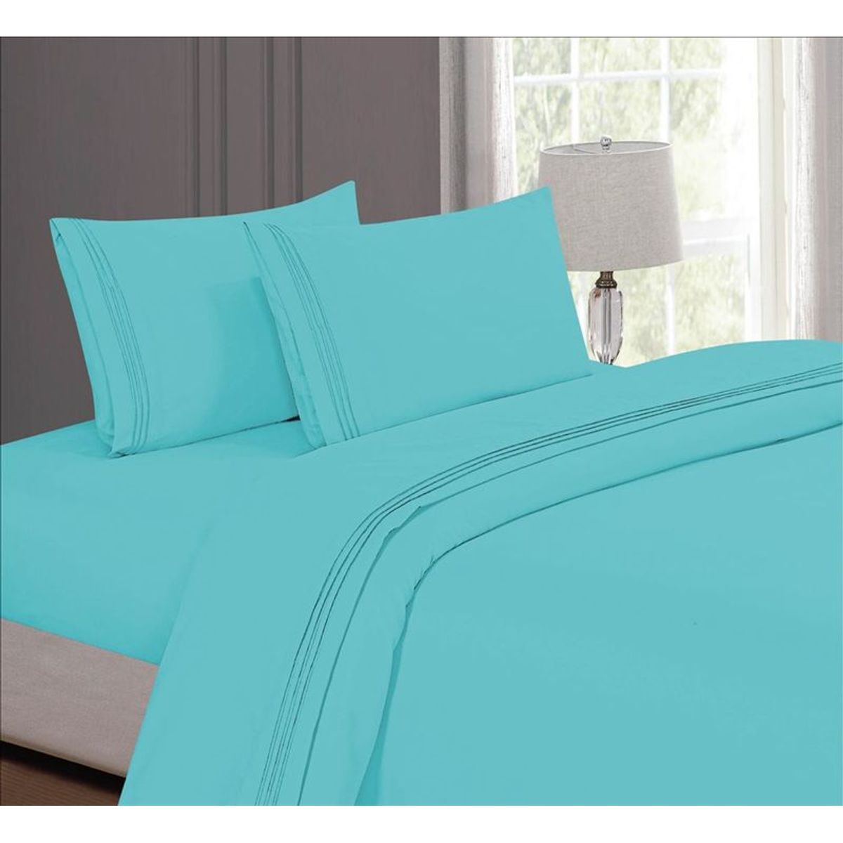 CASATEX - Juego de sabanas King 100% algodón con bordado