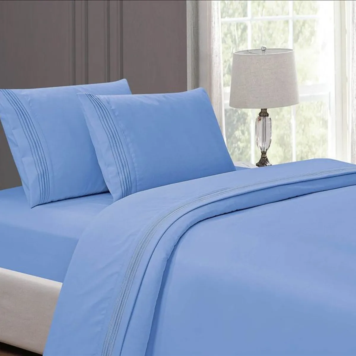 CASATEX - Juego de sabanas King 100% algodón con bordado