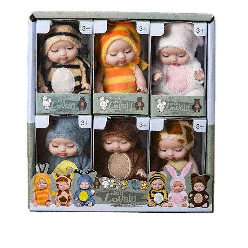 DANWEILE - 3,5 pulgadas lindo dormir Bebé muñeca simulación Reborn 6Kit