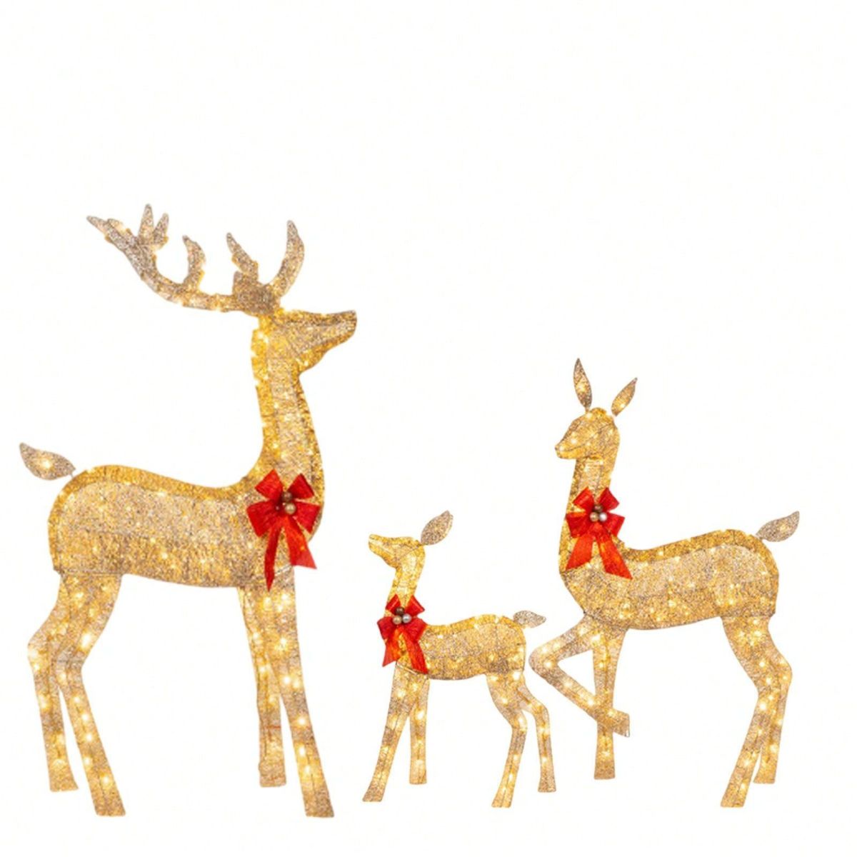 VATYERTY - 3 pcs escultura De Reno Navideño Iluminado