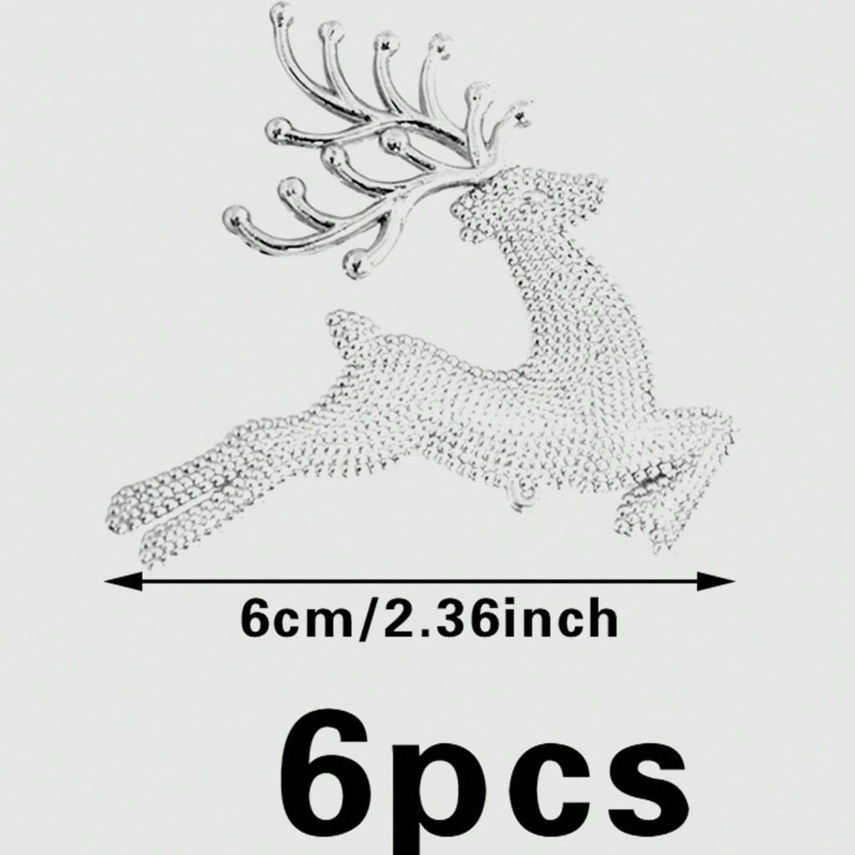 VATYERTY - 6 Piezas Colgantes De Reno Dorado Para Navidad plata