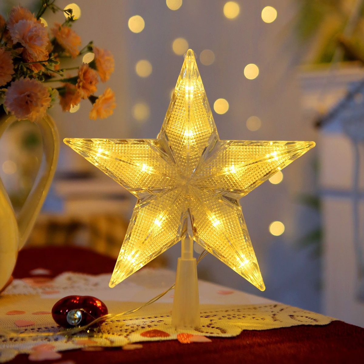 VATYERTY - Luz de la decoración en forma de estrella árbol de Navidad
