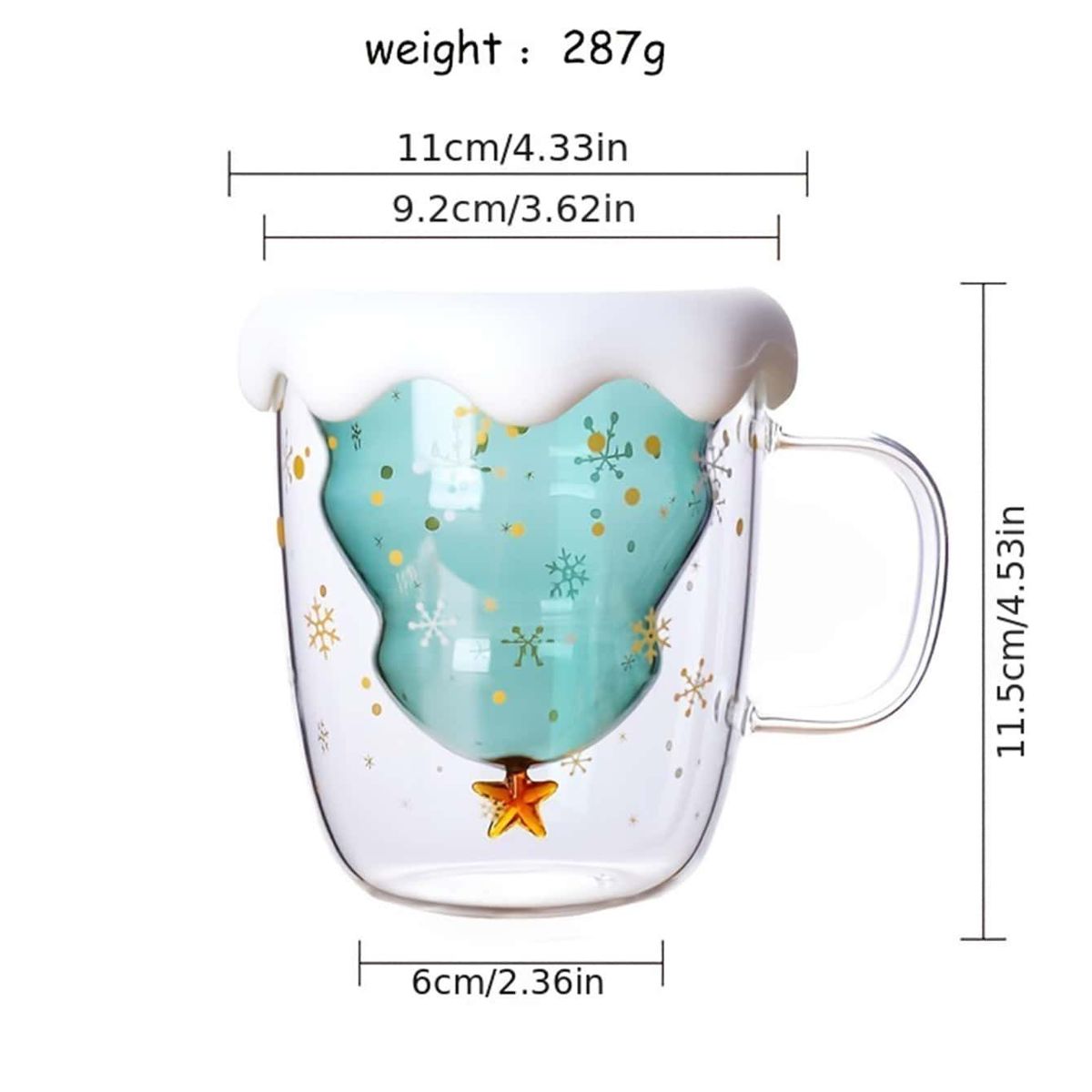 VATYERTY - 300ml Copa De Vidrio Para Deseos De Navidad Con Tapa