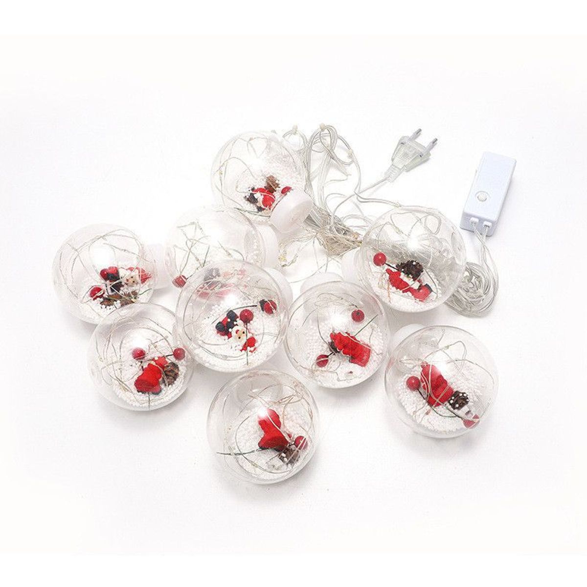 VATYERTY - Cortina Esfera Luces Led Trasparentes Navidad Viejo Pascuero