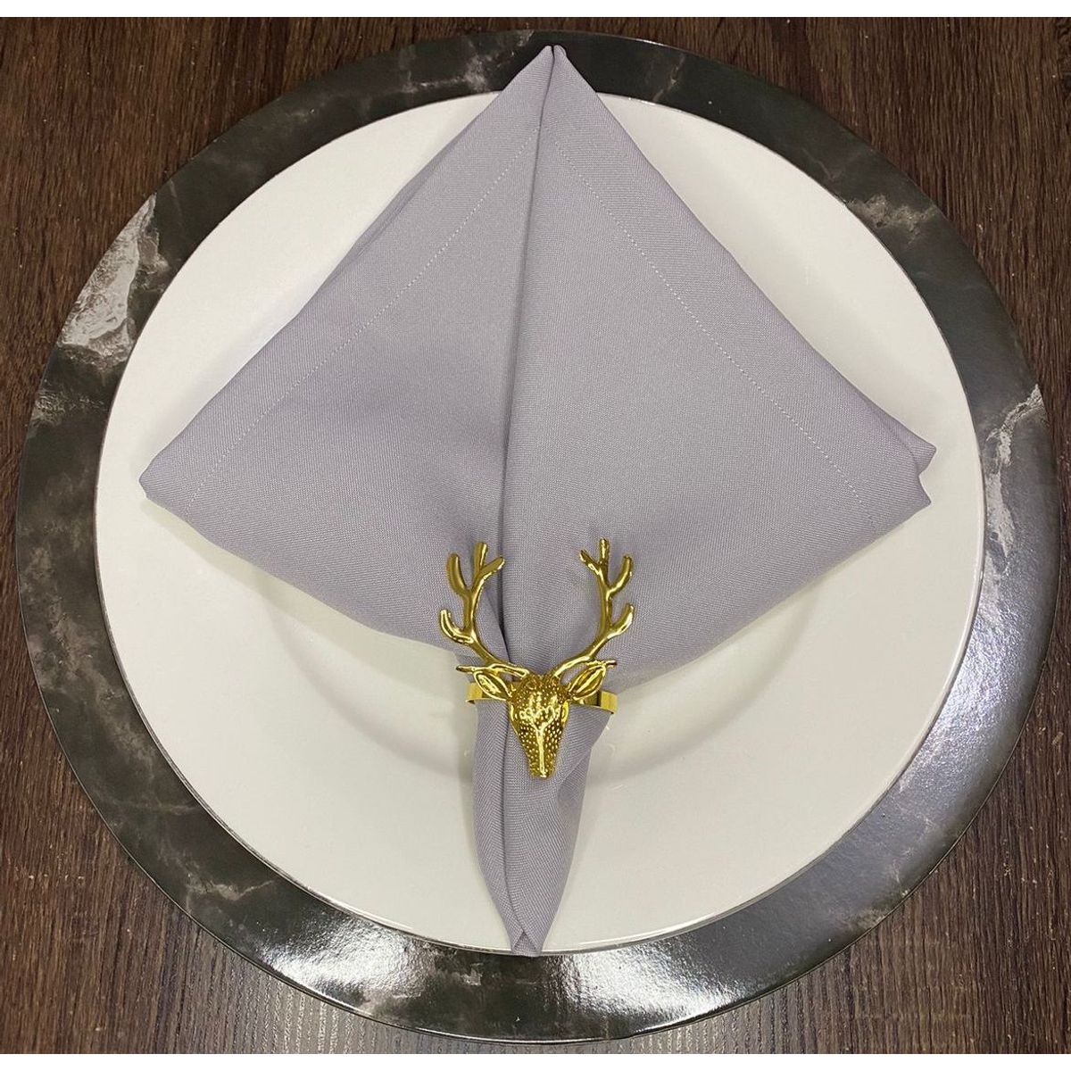 GENERICO - Servilletas de tela lino color gris plomo juego de 4 - 40 X 40cm